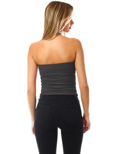 Image of MixMatchy Women's 3 Pack Tube Top Built-in Bra Strapless Ruched Bandeau