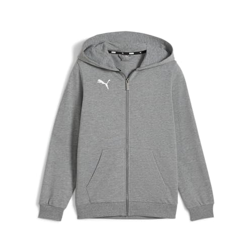PUMA Jungen Teamgoal Casuals Hooded Jacket Sweat, Medium Grey Heather-puma...
