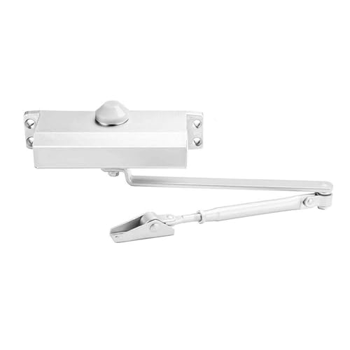 Hydraulischer Türschließer Torschließer in 3 Farben und 4 Varianten, auch in der 90° Haltefunktion auswählbar (bis 65kg mit 90° Haltefunktion, Weiß)