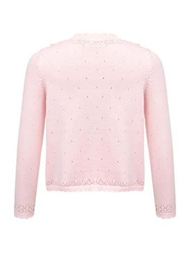 Hularka Kida Girls Lace Bolero Shrugs Long Sleeve Knit Cardigan Tops Wedding Flower Girls Dress Cover Up2