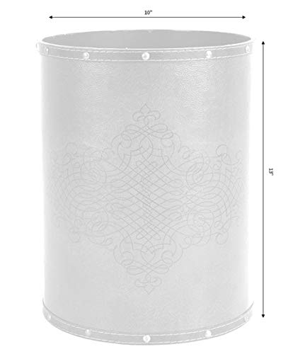 Vintiquewise(Tm) Faux Leather Antique Design Waste Bin #TOP4