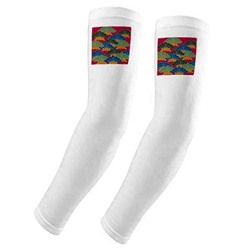 Guante protección UV y sol transpirable para conducir con diseño hojas japonesas