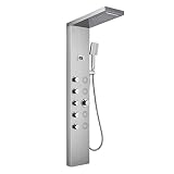 MENATT Shower Panel Tower System, SUS304 Stainless Steel 5-IN-1 Shower Column with 4 Body Massage Je
