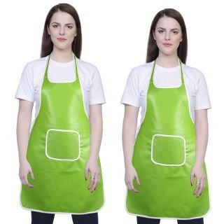 Yazlyn Collection Rexine Waterproof Kitchen Apron Multi color With Front Pocket-Set Of 2