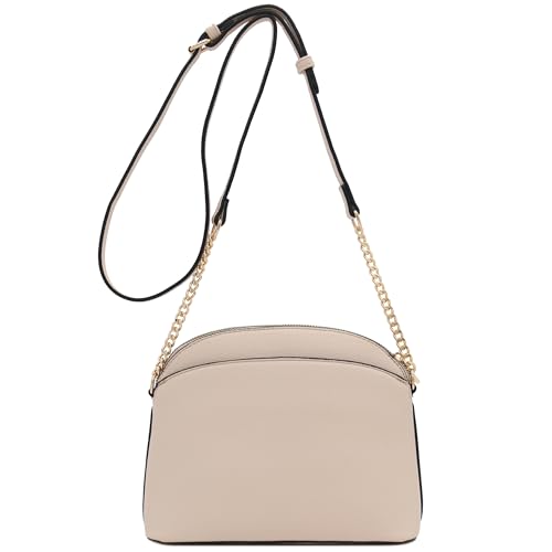 Image of FashionPuzzle Faux Leather Small Dome Crossbody Bag with Chain Strap