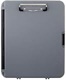 Bordes redondeados. Saunders 00470 Workmate - Carpeta portafolios (apertura lateral, 26,5 x 33 cm), color gris