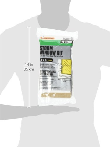 Frost King P714H Economy Outdoor Plastic Storm Window Kits Foot Millimeters, 3 Ft X 6 Ft X 1.25 Mil (4-Pack), 4 Count #TOP1
