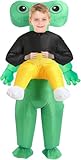 SQINGG Disfraz de alienígena inflable, adecuado para cosplay de Halloween, Navidad, cosplay, fiesta de fiesta y espectáculos, disfraz inflable de lujo (B 150-190 cm)