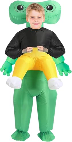 SQINGG Disfarce de alienígena insuflável, adequado para cosplay de Halloween, Natal, cosplay, festa e espetáculos, fantasia insuflável de luxo (B 150-190 cm)