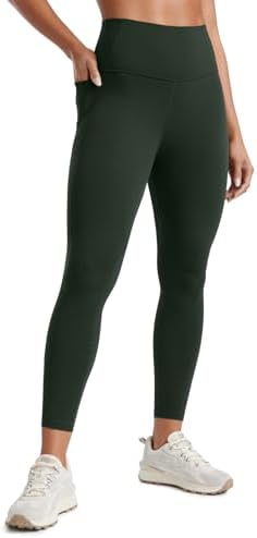 CRZ YOGA Dames Butterluxe Workout Leggings 28 Inches - Hoge Taille Gym Yoga Broek met Zakken Hardlopen Buttery Soft Donker paars XL
