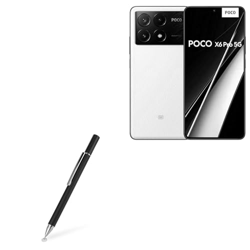 BoxWave Stylus Pen Compatible with Poco X6 Pro - FineTouch Capacitive Stylus, Super Precise Stylus Pen - Jet Black