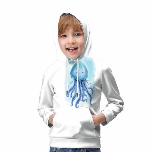 Sweat à capuche pieuvre mignonne pour enfant de 6 à 15 ans