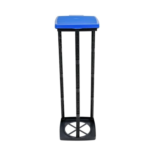 ReWu Support pour sac poubelle - Réglable en hauteur - Support pour sacs poubelle - Système d'emboîtement - Anneau de serrage et couvercle rabattable - Pour sacs poubelle jusqu'à 120 litres