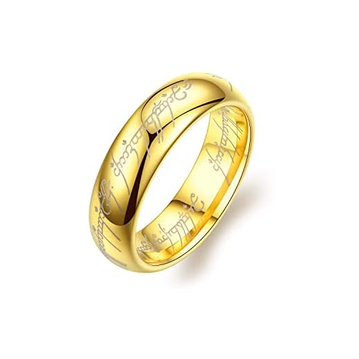 El único anillo para gobernarlos todos para hombres y mujeres, Lotr Ring Señor de los anillos, Hobbit Anillos de acero inoxidable de poder, 12, Aleación, Sin gemas.