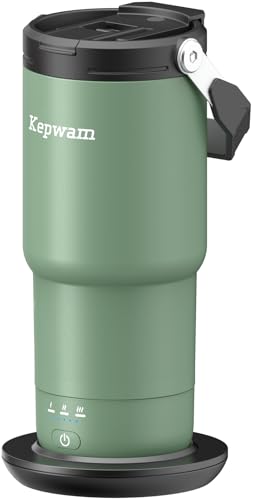 Kepwam Heated Coffee Mug Rechargeable T3, 20oz Self-Heating Travel Mug for Coffee with 1℉ Precise Temperature Control & App, Portable Cup Warmer for Outdoor & Car (Fits Cup Holders)