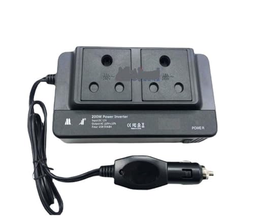HEHOMJEQ Car Inverter 200W Charger 12V to 220V Four USB +