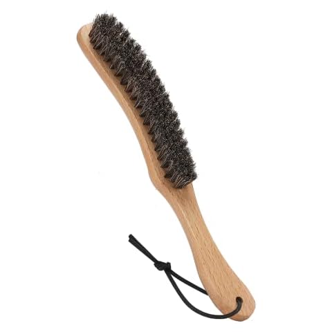 Hat Brush for Felt Hat, Western & Cowboy Hat, Baseball Cap Cleaning, Solid Beechwood Handle Dust and Lint Remover for Suits Wool Cashmere Suede Velvet Fabric Pet Hair Cleaning (Horsehair Bristle) Cover