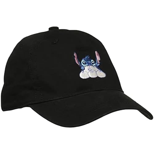 Image of Disney Stitch Dad Hat, Adjustable Cotton Baseball Cap with Curved Brim