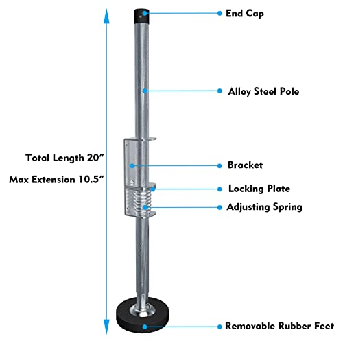 KARRYTON Ladder Levelers for Type II,I and IA Extension Ladders up to 32’,with Anti-Slip Threaded and Adjustable Extension Ladder Legs for Stairs and All Surfaces - Pair (Standard Version （20"）)