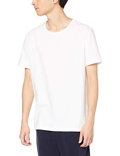 Laberush Tシャツ メンズ 半袖 丸 無地 綿 ポリウレタン 透けにくい(ホワイト, 3L)