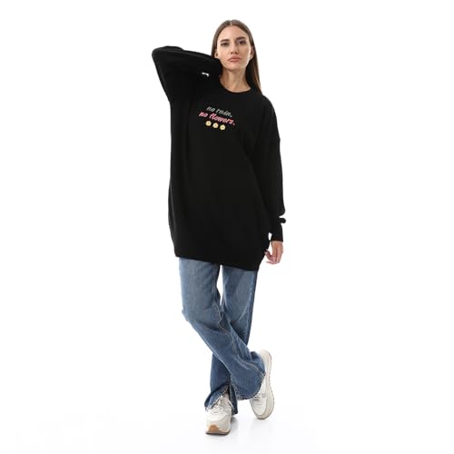 Andora womens 34W23W4501 Pullover Sweater, Black, One Size- Regular