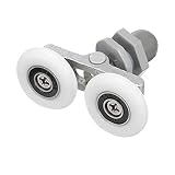 4 Duschtürrollen, Schienenrad for Glastüren im Badezimmer, Riemenscheibe for Badezimmertüren, Kunststoffrolle for bewegliche Türen, Duschraumtür.(Roller diameter 27mm)