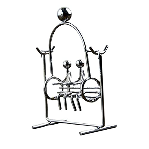 BESPORTBLE Creative Iron Art Balance Tumbler Figurine for Couples Kinetic Swinging Desktop Decoration Unique for Home and Office