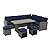JOIVI 7 Piece Outdoor Patio Furniture Set, Patio Conversation Set with Aluminum Top Dining Table, Rattan Dining Sectional Sofa Set with Ottomans for Deck, Backyard, Navy Blue