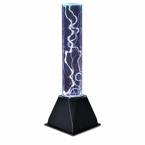 PUXTIW 12 inch Plasma TubeFancy Club Decor and Science Education GiftsPlasma Ball Sensor Lighting Plate with Music Voice and Touch Response(Clean and Transparent lamp Tube)