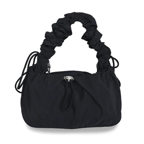 Aokansa Nylon Crescent Bag Hobo Handbags for Women Fashion Ruched Shoulder Bag Adjustable Strap Lightweight Casual Sling Tote Bags Dumpling Bag