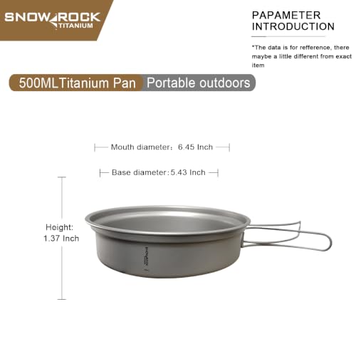 SNOW ROCK Titanium Cooking Set, Pot and Pan 3 in 1 with Folding Handle,Titanium Pot 1400ml with Frying Pan Lid - Ideal for Outdoor Adventures - Image 6