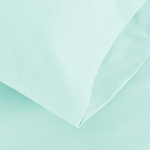 ELINEN Queen Percale Bed Sheets, 200 Thread Count Cotton Polyester Blend Sheet,Wrinkle Free,Breathable,Crisp Refreshing Feeling, 60 Cotton 40 Polyester Cotton Rich Sheets 4 PC(Sea Foam Green,Queen) by ELINEN - Used condition - Image 6