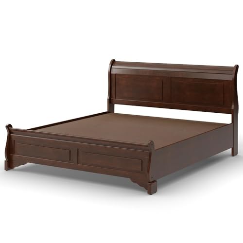 Image of Royaloak Texas American Wooden King Size Bed Without Storage | Solid Wood | Strong Bed Base | Durable and Long Lasting | Rubber Wood | Modern Design | Wooden Bed King Size | Bed King Size | King Bed