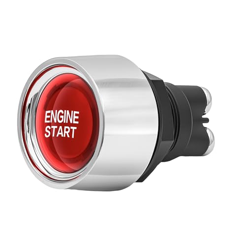 Botón pulsador momentáneo de 22mm 12V con LED rojo y contacto 1 NA para encendido eléctrico