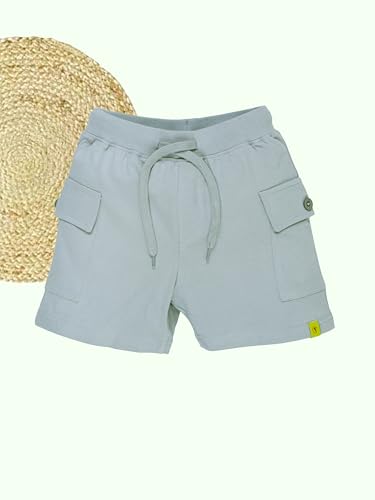 Image of KiddoPanti Boys 100% Cotton Knitted Above Knee Length Basic Cargo Shorts