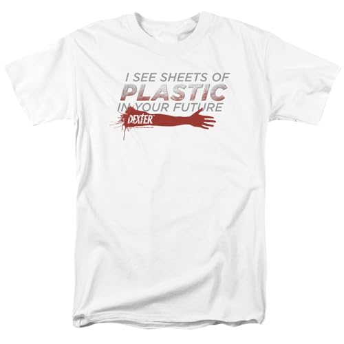 Popfunk Dexter Plastic Prediction Unisex Adult T Shirt (Large White)