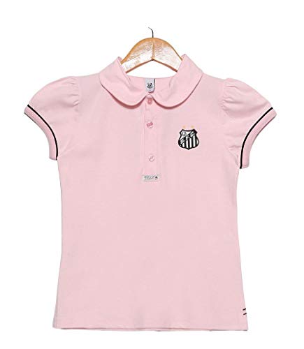 Camisa Polo Manga Curta Santos, Rêve D'or Sport, Meninas, Rosa Bebê, 4