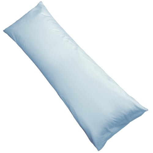 抱き枕カバー 160 50 ロング枕カバー 綿100% コットン 200本高密度生地 カバーのみ 肌触り優しい 洗える 防ダニ 抗菌 防臭 ファスナー式 柔らかい 選べる8色 無地 160×50cm ライトブルー
