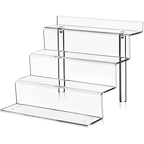 YIDITTHOPE 9 Inch Acrylic Shelf, 4 Tier Perfume Organizer and Cologne Organizer, Funko POP Shelves Tiered Riser Display Stand, Acrylic Display for Decoration and Organizer Cover