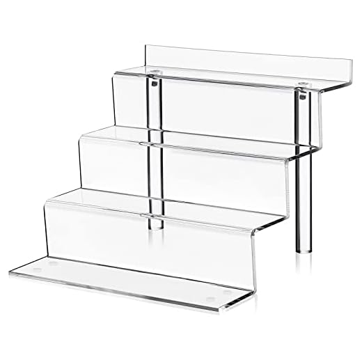 Clear Acrylic Display Riser Shelf for Funko Pops & Toys Figures, Champagne Wall, Cupcake Stand for Shot Glasses, Perfume & Cologne Organizer Holder, Crystals Collectibles Decoration on Tabletop 9 in