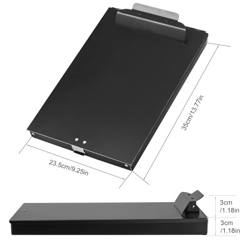 ZCZN Aluminum Clipboard with Storage, 4 Pack Recycled Metal Clipboard Box, Form Holder, Suitable for School, Office, Jobsite or Medical Staff, 9.25 x 13.78 Inches, Black by ZCZN - Used condition - Image 2