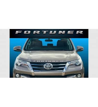 3D Chrome Fortuner Bonnet Letters – Self Adhesive Chrome Logo Name Emblem Badge for Toyota Fortuner – Car Exterior Accessory Silver Color 1 Set