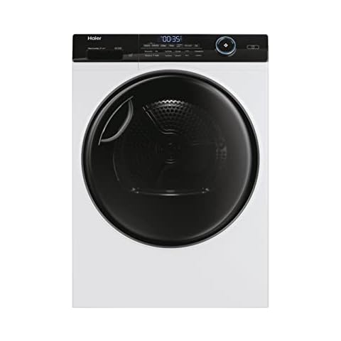 Haier I-PRO SERIE 5 HD90-A3959 Wärmepumpentrockner / 9 kg/A+++ / Smart Home: Wi-Fi & hOn App/Inverter-Motor / 3 Trockenstufen wählbar/Edelstahltrommel/I-Refresh Dampfprogramm, Weiß Cover