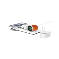Belkin Caricabatteria wireless 3 in 1 con MagSafe, tappetino di ricarica rapida MFi, caricatore...
