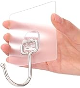 Antimbee 10-Pack All-Purpose Large Adhesive Hooks, Heavy Duty Hold 37 lb(Max) Wall Hooks for Hang...