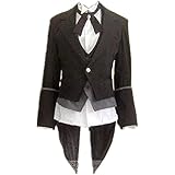 Cos Anime Kuroshitsuji Sebastian Michaelis Cosplay Costume Full Sets (Female M)