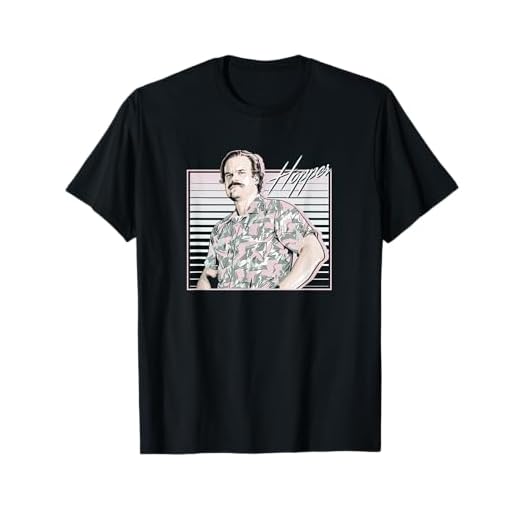 Stranger Things Hopper Hawaiian Shutter Background T-Shirt