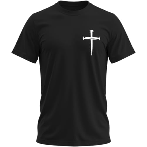 Cross Shirt for Men Christian Faith Shirt Religious Graphic T-Shirt Black 5X-Large