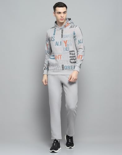 Image of Monte Carlo Mens Printed Grey Hooded Neck Full Sleeve Tracksuit 224066536-2