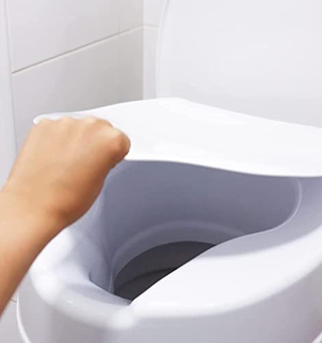 PEPE Mobility Raised Toilet Seat with Lid for Elderly 4" High, Fits Round and Elongated up to 15" Wide, Commode Seat with Sturdy Brackets, Medical Aid